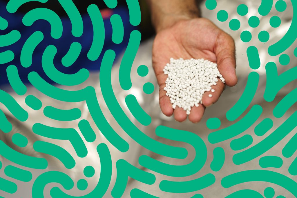 HDPE granules used in rotational moulding production.